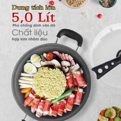 Nồi lẩu đúc tròn 5L SATO 50NL52 - Hàng chính hãng