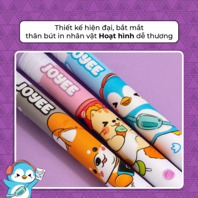 Hộp 20 Bút Gel Joyee - Thiên Long GEL-067 - Mực Khô Siêu Nhanh - Mực Tím