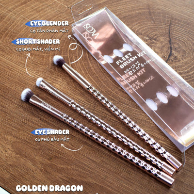 SC03 - BỘ KIT 3 CỌ MẮT PRO VACOSI, PHIÊN BẢN GOLDEN DRAGON - VACOSI FLEET THE EYES BRUSH KIT, 3PCS