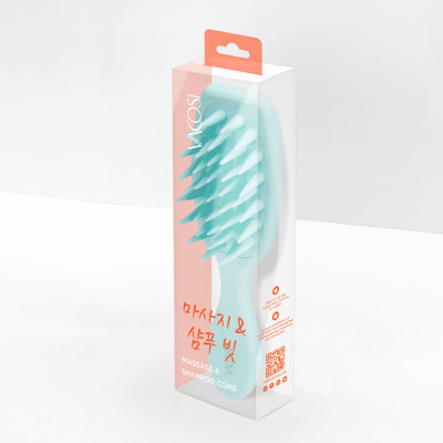 Lược gội & massage đầu răng silicone có tay cầm VACOSI MASSAGE & SHAMPOO COMB - C21