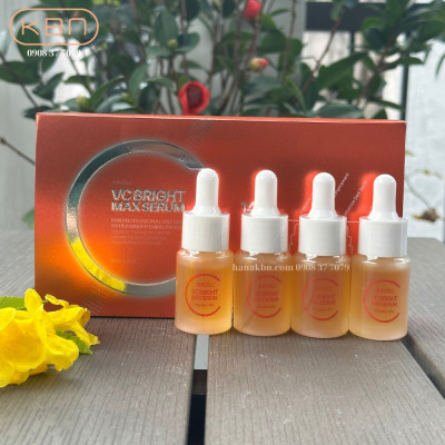 Bộ 4 Chai Serum Vitamin C - VC BRITGH MAX SERUM - 1 Bộ Tặng 50g Mặt Nạ Dẻo - Làm Sáng Da, Dưỡng Da, Mờ Thâm, Mờ Nếp Nhăn (Hàng Chính Hãng)