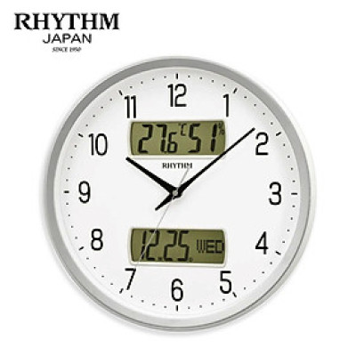 Đồng hồ treo tường Nhật Bản Rhythm CFG728NR03. Kt 35.0 x 5.0cm, 1.02kg. Vỏ nhựa. Dùng Pin.