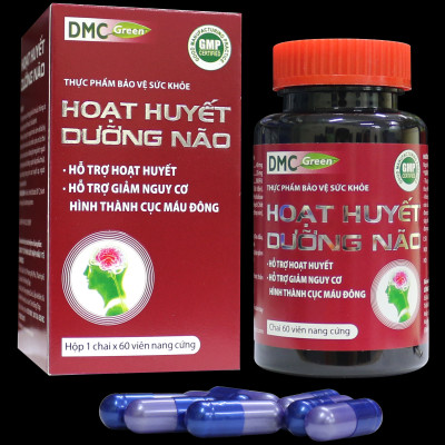 Viên Uống Bổ Não HOẠT HUYẾT DƯỠNG NÃO Domesco Hộp 60 Viên - Hỗ Trợ Tăng Cường Tuần Hoàn Máu Não, Cải Thiện Trí Nhớ, Ngăn Ngừa Hình Thành Cục Máu Đông, Giảm Đau Đầu, Hoa Mắt, Chóng Mặt
