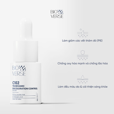 Sample Tinh chất Vitamin C102 hỗ trợ mờ thâm đỏ & chống oxy hóa C102 Tranexamic Discoloration Control Serum 5ml
