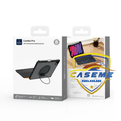 Bao da bàn phím Wi WU MK-007 Pro 360° cho iPad Pro M4 11 inch – Bàn phím cắt kéo siêu nhạy, Touchpad thông minh, pin 500mAh - Hàng Chính Hãng