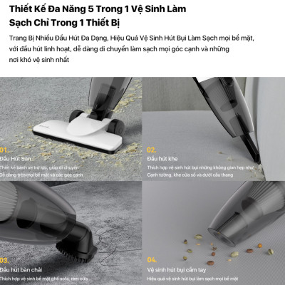 Máy hút bụi Deerma DX120C lực hút 16Kpa, Công suất 600W động cơ không chổi than {New 2025} - Hàng chính hãng