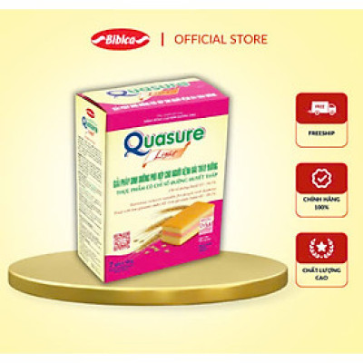 Combo 2 bánh bông lan Quasure light Bibica 126g- Thực phẩm dành cho người ăn kiêng, tiểu đường