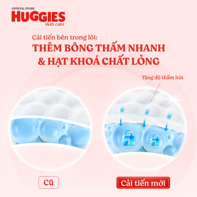 [MUA 4 TẶNG 1] Tã quần Huggies Skincare Mega Jumbo XL84+4 Mẫu Dày 2mm