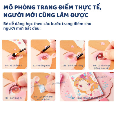 Đồ chơi cho bé gái trang điểm thiết kế thời trang công chúa Mideer 3 trong 1 Princess Fantasy Makeup