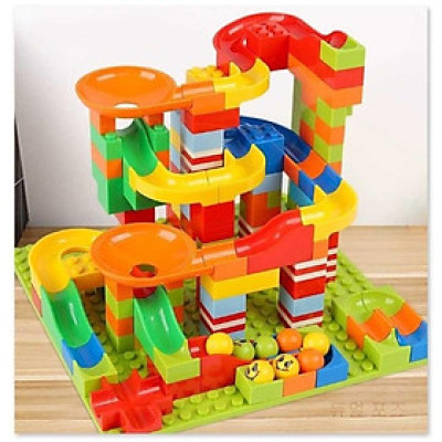 Bộ đồ chơi lắp ráp cầu trượt thả bi sáng tạo