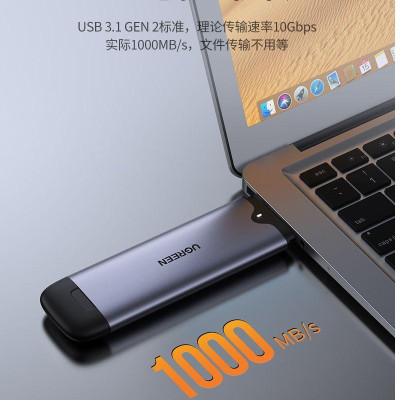 Ugreen UG70532CM298TK M.2 NVME M-Key 10G ra USB type C + USB-A hộp ổ cứng - HÀNG CHÍNH HÃNG