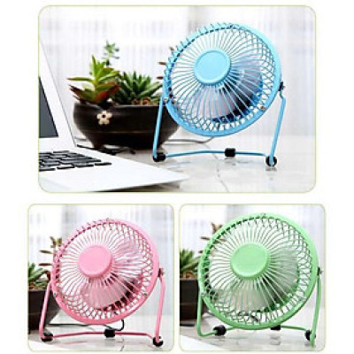 Quạt Lồng Sắt Mini 4 Cánh Để Bàn, Nguồn USB - Hàng chính hãng