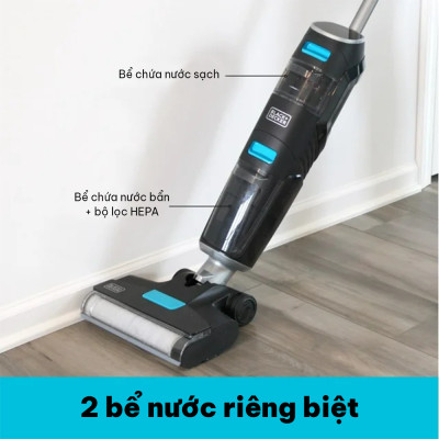 Máy hút bụi không dây lau sàn thông minh 5 chức năng Black+Decker BXUVXA02 -HÀNG CHÍNH HÃNG