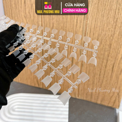 Móng Tip Ngắn Form Bầu Tròn Thang Vuông Trong, Hộp 240 Móng Dẻo Chuẩn Form, Nhựa Cao Cấp, Dễ Sử Dụng Cho Làm Nail Nữ