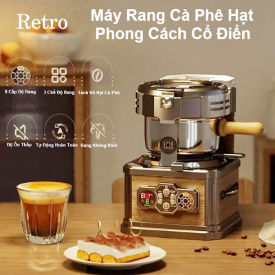 Máy rang hạt cà phê không khói tự động chuyên nghiệp. Thương hiệu Đài Loan cao cấp Wing Kwong WCR-150. HÀNG CHÍNH HÃNG