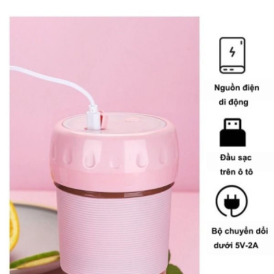 Máy Xay Sinh Tố Cầm Tay Mini Đa Năng 330ML Có Quai Xách  Chính Hãng MINIIN  - Xay Cực Nhanh 9s, An Toàn 