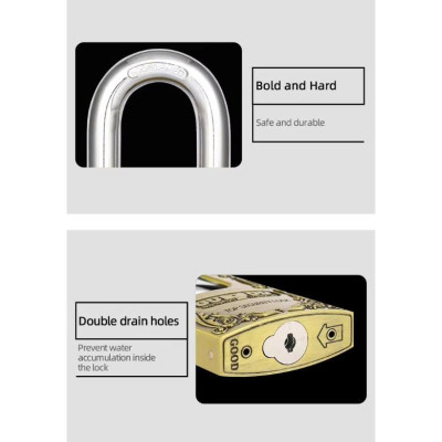 Ổ Khóa Chống Cắt Thép Không Gỉ Anbangde C3-50H - Chìa Mã Hóa 10 Lớp