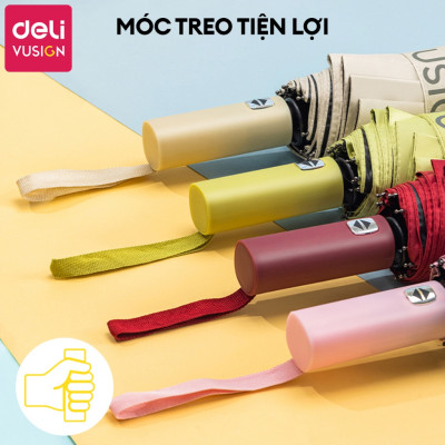 Ô Dù Che Mưa Đi Nắng Tự Động DELI 12 Nan Đơn/Đôi ĐK 106 cm Chống UV Nút Đóng/Mở Thông Minh Nhiều Màu