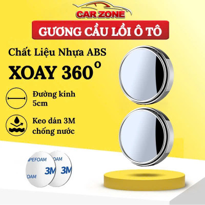 Bộ 2 Gương Cầu Lồi Ô Tô Xoay 360 Độ Có Viền Xóa Điểm Mù Hiệu Quả – Loại Tốt