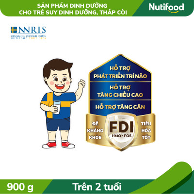 Sữa bột Nutifood GrowPLUS+ Suy Dinh Dưỡng (Đỏ) 2+ Lon 900G