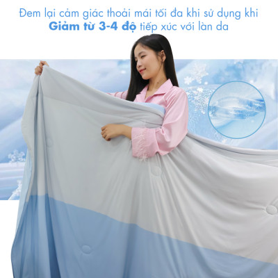 [CHĂN HÈ MÁT LẠNH] Mền lạnh I Cool Advance NIN House NM8034 160x210cm | Chăn chần bông Ice Silk lạnh như tencel, Chăn điều hoà nhiều độ