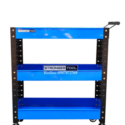 XE ĐẨY DỤNG CỤ 3 NGĂN 2 TẤM HÔNG DÙNG CHO GARAGE TIỆM SỬA XE MÁY