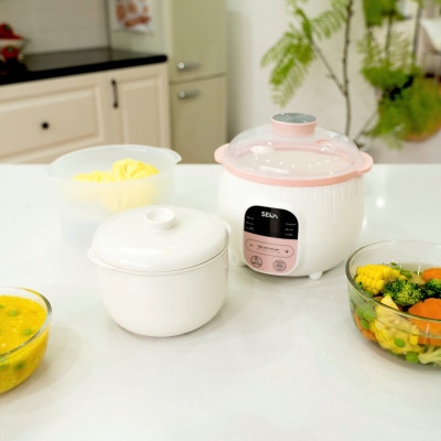 Nồi nấu cháo SEKA SK6182 dung tích 0,8L cho bé ăn dặm - Ninh hầm hấp cách thuỷ chưng yến hàng chính hãng