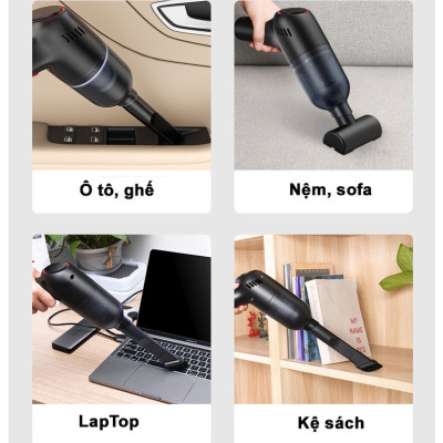 Máy Hút Bụi Không Dây DR79 - Pin 4000 mAh, Lực Hút 9000 Pa - Máy Hút Bụi Giường Nệm, Ô Tô, Máy Tính/PC - Hàng Chính Hãng