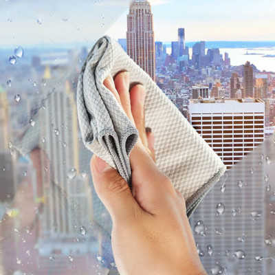 SET 5 Khăn Lau Gương Kính Màn Hình Đa Năng 30x40 CM Không Bụi Vải Da Cá Lau Mặt Bàn Bếp