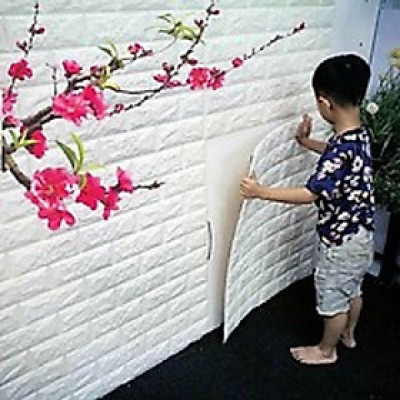 Bộ 20 Miếng Xốp Dán Tường 3D Chịu lực, chống nước, chống ẩm mốc 70x77cm dt 26- trắng
