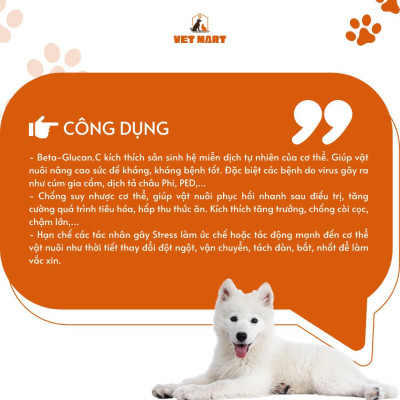 [GÓI 1KG] Bột Dinh Dưỡng TĂNG CƯỜNG MIỄN DỊCH,TIÊU HOÁ CHO CHÓ MÈO Beta-Glucan.C