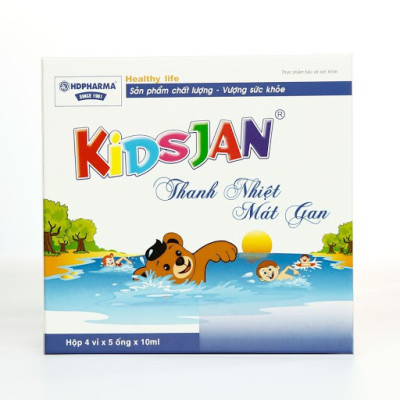 Thực Phẩm BVSK KIDSJAN Thanh Nhiệt Mát Gan - Hỗ Trợ Tăng Cường Chức Năng Gan  (Hộp 4 Vỉ x 5 Ống x 10ml)