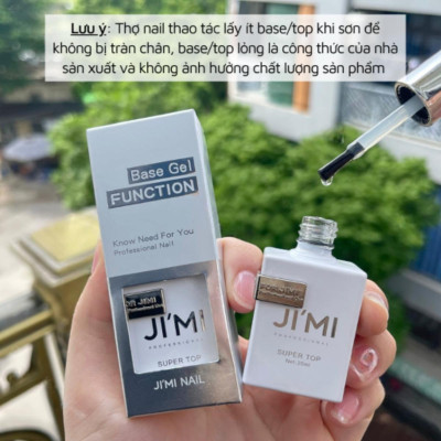 Bộ Base Top Cứng Móng JIMI 20ml (OUBOLI Cao Cấp) Base Lỏng Siêu Liên Kết, Top Cường Lực Làm Nail Siêu Bóng, Chống Xước