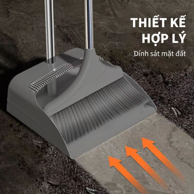 Chổi Quét Nhà Gấp Gọn Thông Minh Kèm Hót Rác Cán Dài 2 Trong 1 Đa Năng. Xoay 180 Độ Quét Sạch Mọi Ngóc Ngách Trong Nhà