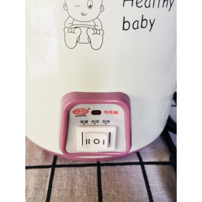 Nồi Tiềm Yến, Nấu Cháo, Soup, hầm chậm... bằng điện 0,7Lít GX 07A (nắp kính hồng)- hàng nhập khẩu