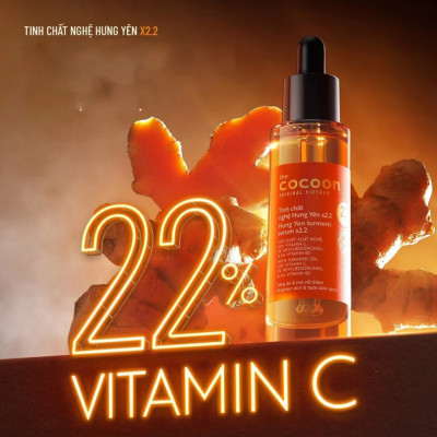 Tinh chất nghệ Hưng Yên x2.2 (serum) với 22% vitamin C sáng da chuyên sâu & mờ vết thâm Thuần chay 30ml
