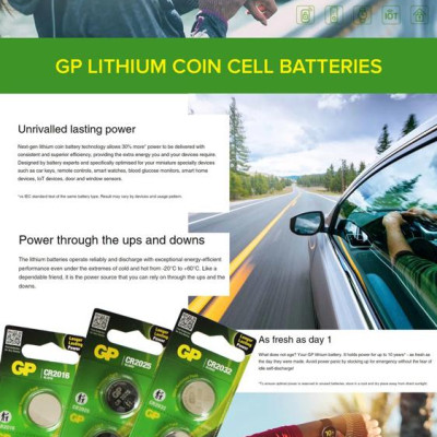 Vỉ 5 Pin Cúc Áo GP Lithium Coin Battery 3V - GP CR2025-2CPU5