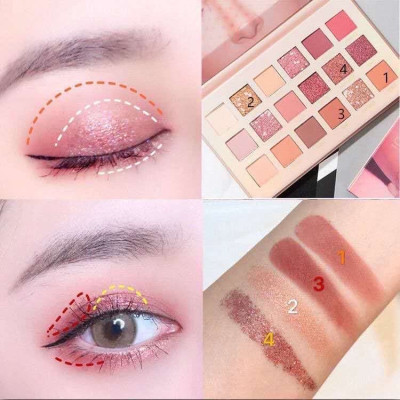 Hộp kẻ mắt 18 màu gồm 12 màu lì và 6 màu nhũ mềm mịn ,siêu bám da ,không bị trôi ,lem , dụng cụ trang điểm ,có thể phối màu yêu thích giúp đôi mắt nổi bật hơn , tôn lên vẻ đẹp ngọt ngào nữ tính