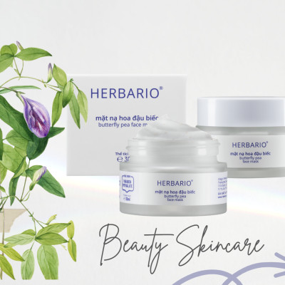 Mặt nạ Hoa Đậu Biếc Herbario 30ml chống lão hóa thuần chay