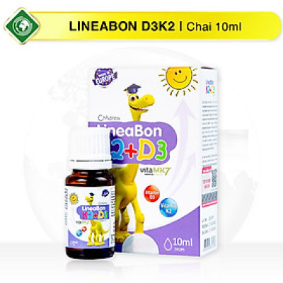 Siro nhỏ giọt LineaBon D3K2 tăng chiều cao, chống còi xương cho bé (Chai 15ml)