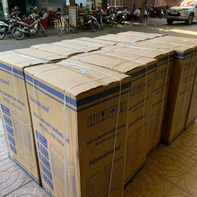 Quạt điều hòa Nineshield KB-588A 45L + tặng 2 đá khô có bánh xe, Motor đồng bền bỉ, êm ái, tiết kiệm điện, dễ dàng vệ sinh, hàng nhập khẩu