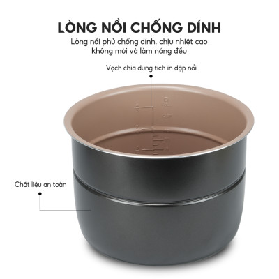 Nồi áp suất điện tử đa năng LEBENLANG LBEE0908-EC dung tích 6L, công suất 1000W - hàng chính hãng