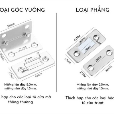 Nam Châm Gắn Cánh Tủ, Giữ Cánh Cửa Có Lực Hút Mạnh - Giữ Chốt Cánh Tủ Quần Áo, Ngăn Kéo, Tủ Bếp Tiện Lợi, Takyhome 3430