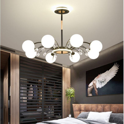 Đèn chùm NERGI phong cách hiện đại loại 8 bóng trang trí nội thất cao cấp - kèm bóng LED chuyên dụng.