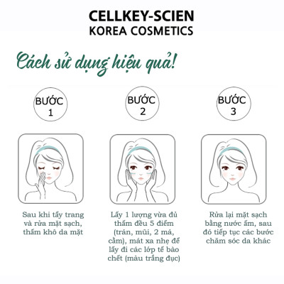 Tẩy Da Chết Mặt Tế Bào Gốc Thực Vật Lành Tính Làm Sạch Sâu Dịu Nhẹ Dưỡng Ẩm Sáng Da Cho Da Dầu Mụn Nhạy Cảm Cellkey-Scien White Peeling Gel (80ml)