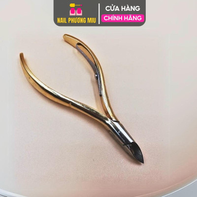 Kìm Nhặt Da HẢI ĐĂNG Màu Vàng Trắng Thép Cao Cấp Không Gỉ Làm Nail, Mũi Dài 1.5cm Đầu Vuông, Kềm Bán Nguyệt, Sắc Bén, Bền Lâu Nữ Women