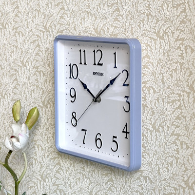 Đồng hồ treo tường Nhật Bản Rhythm CMG597NR04- Kt 25.2 x 25.2 x 4.3cm, 500g Vỏ nhựa. Dùng Pin.