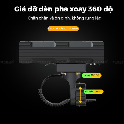 Đèn Trước Xe Đạp Chiếu Sáng Cao Cấp Chống Nước P-023 dung lượng 5200mAh Gắn tay lái, sạc Type-C, sáng max 10h, Có Hỗ trợ Sạc Khẩn Cấp - Mai Lee
