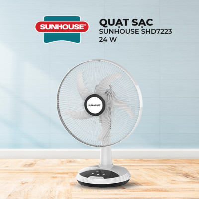 Quạt Sạc Tích Điện Sunhouse SHD7223 (24W) - Hàng Chính Hãng