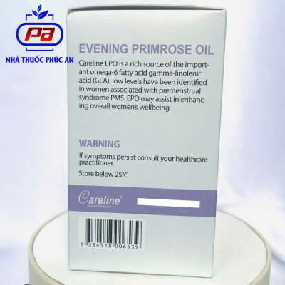Viên tinh dầu hoa anh thảo Careline Evening Primrose Oil 60 viên giúp điều hoà nội tiết tố đẹp da